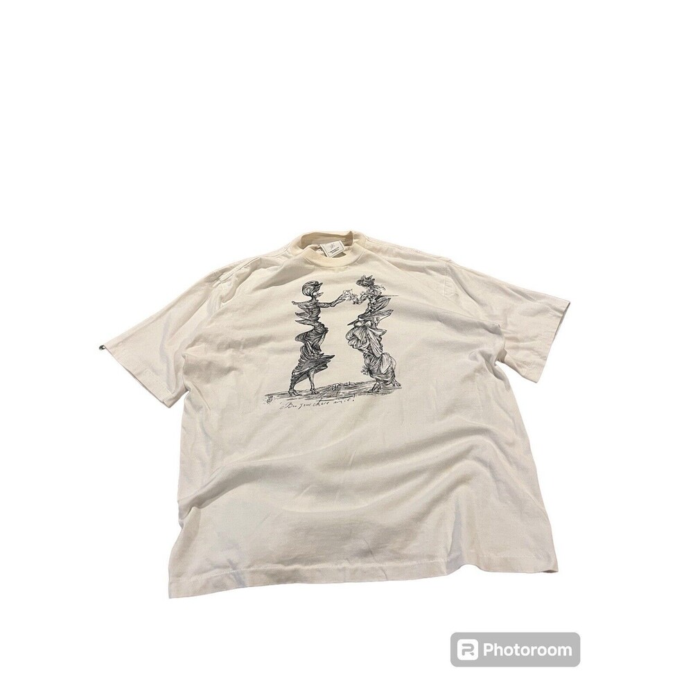 Vintage Salvador Dali Art T Shirt Size Large White Made In Spain 90s